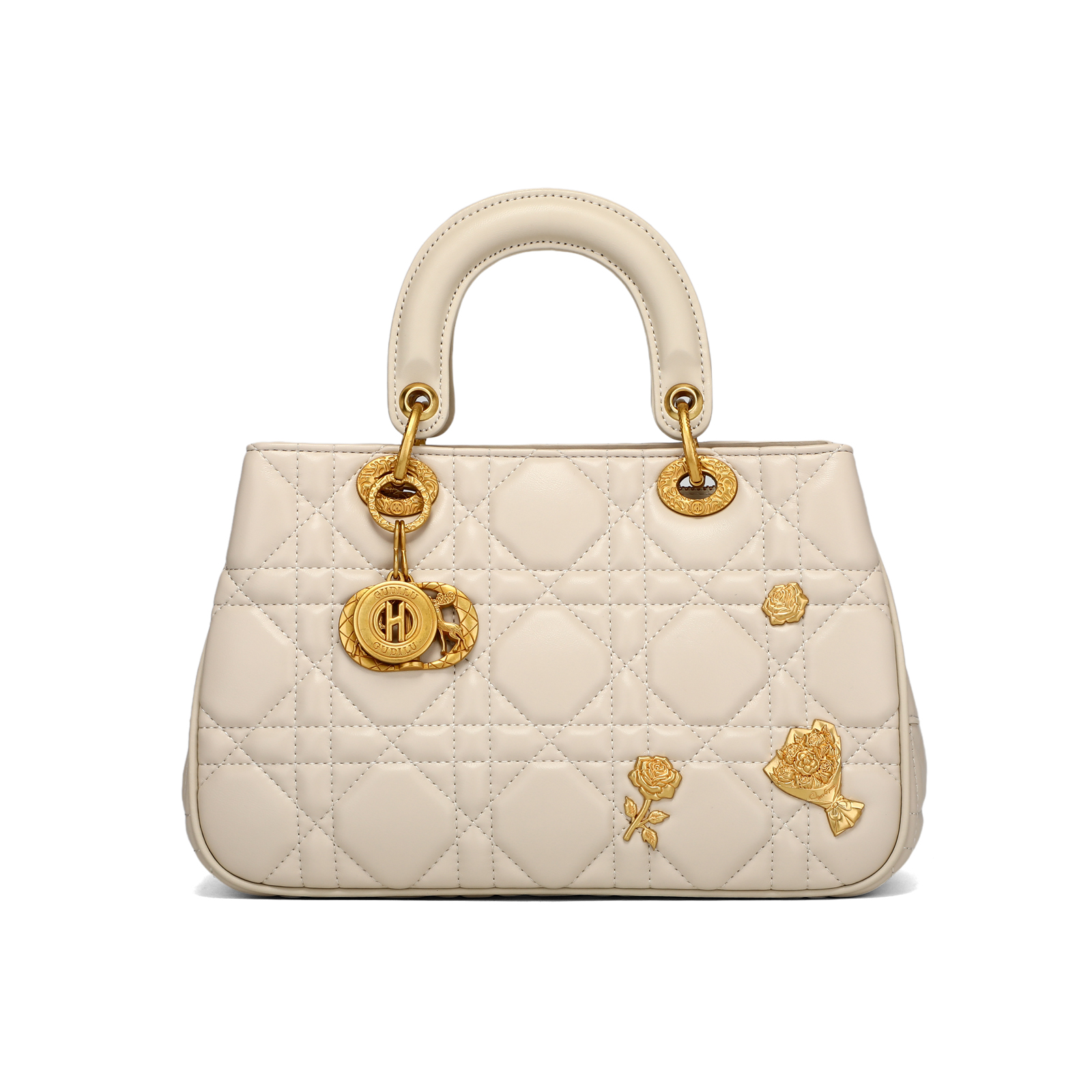 GUDILU/一鹿有你 新款时尚百搭手提单肩包G2085奶白色