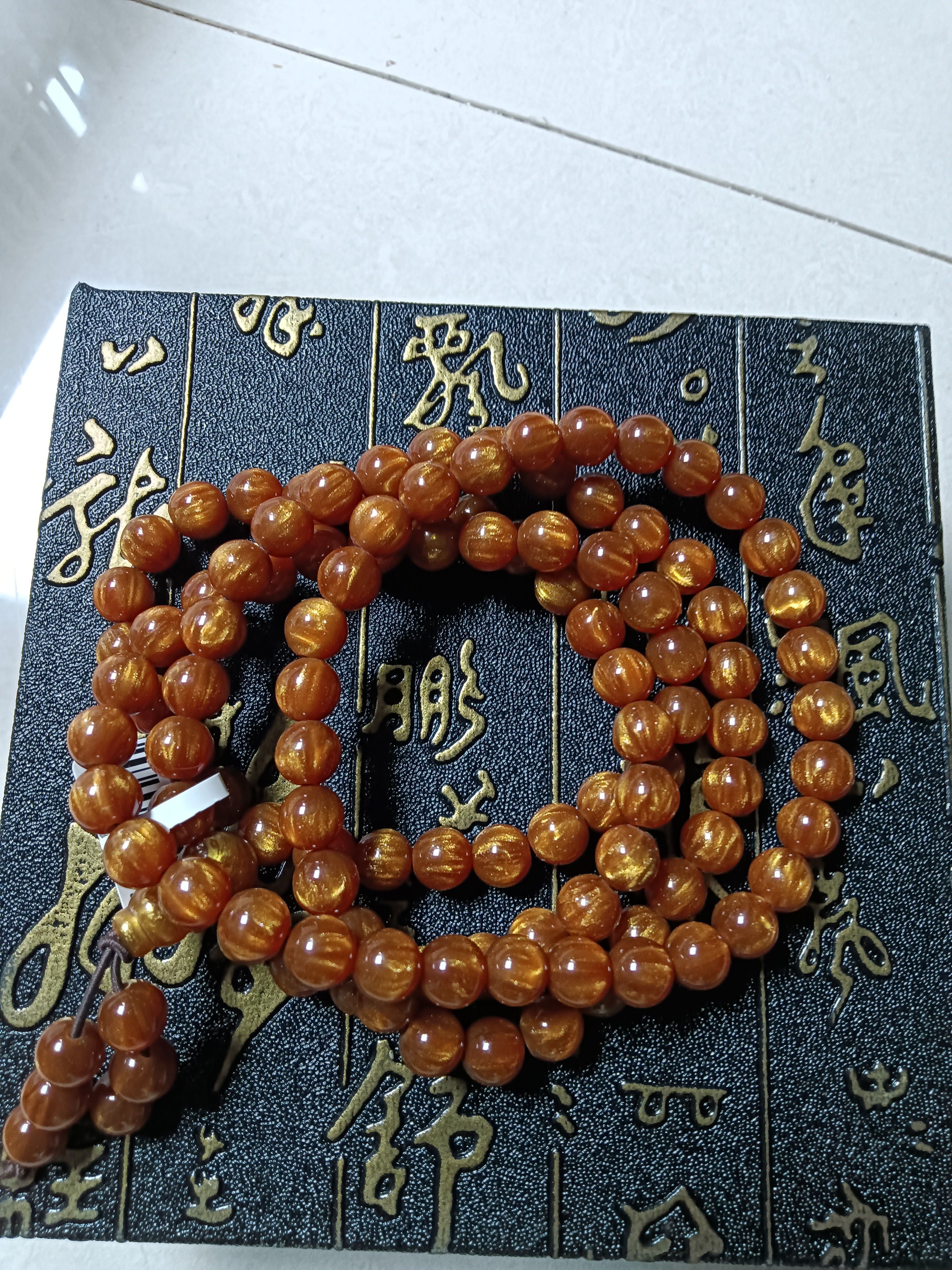 A039无礼盒金丝木手链