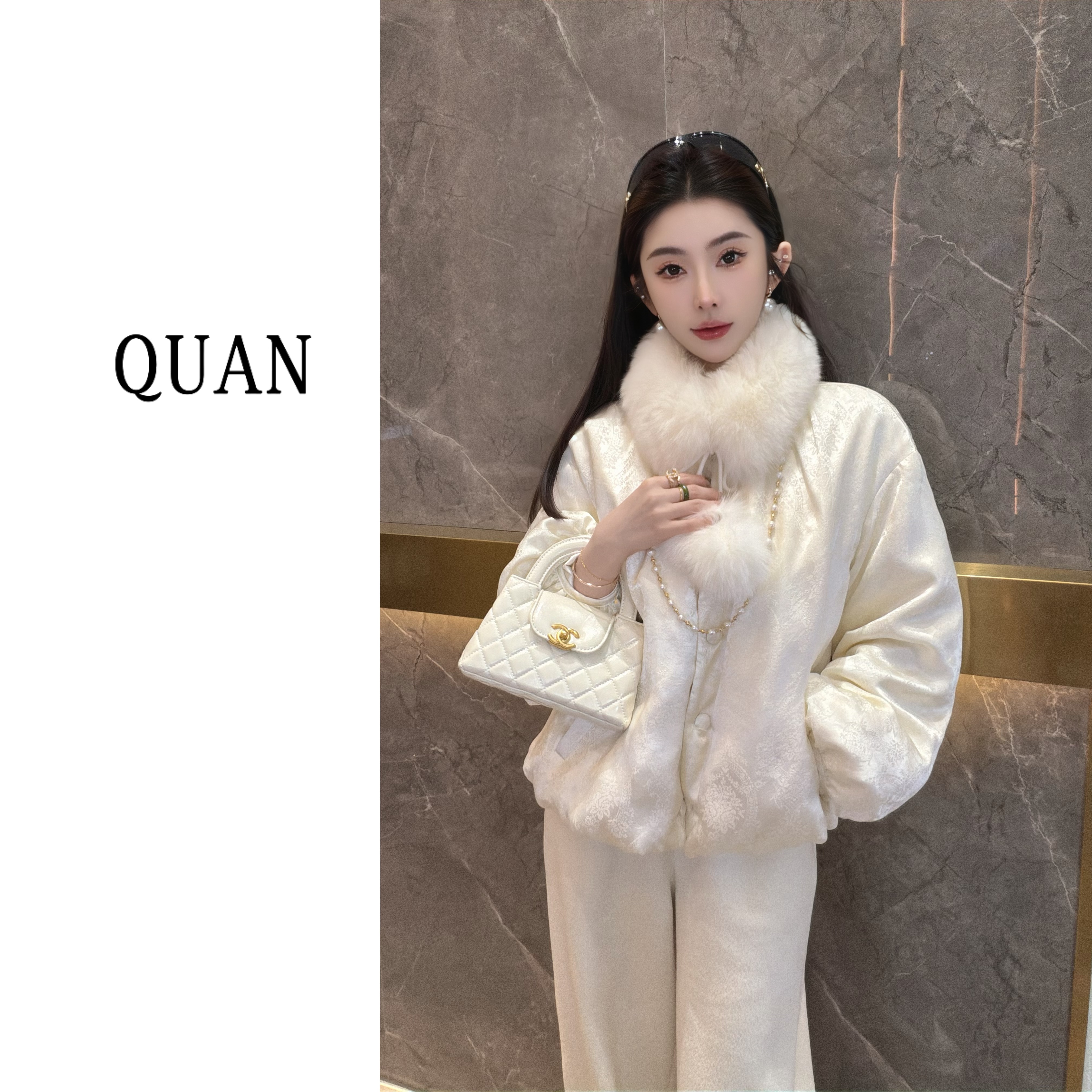 【白雪】新中式冬季气质设计师轻奢白鸭绒羽绒服