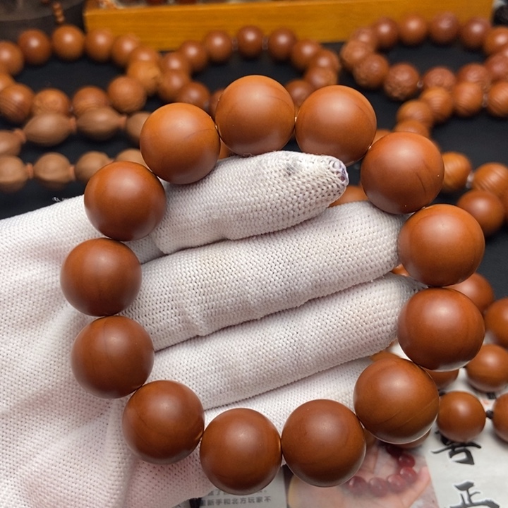 橄榄核手串/手链1.65鸡血红铁核全品不同轴