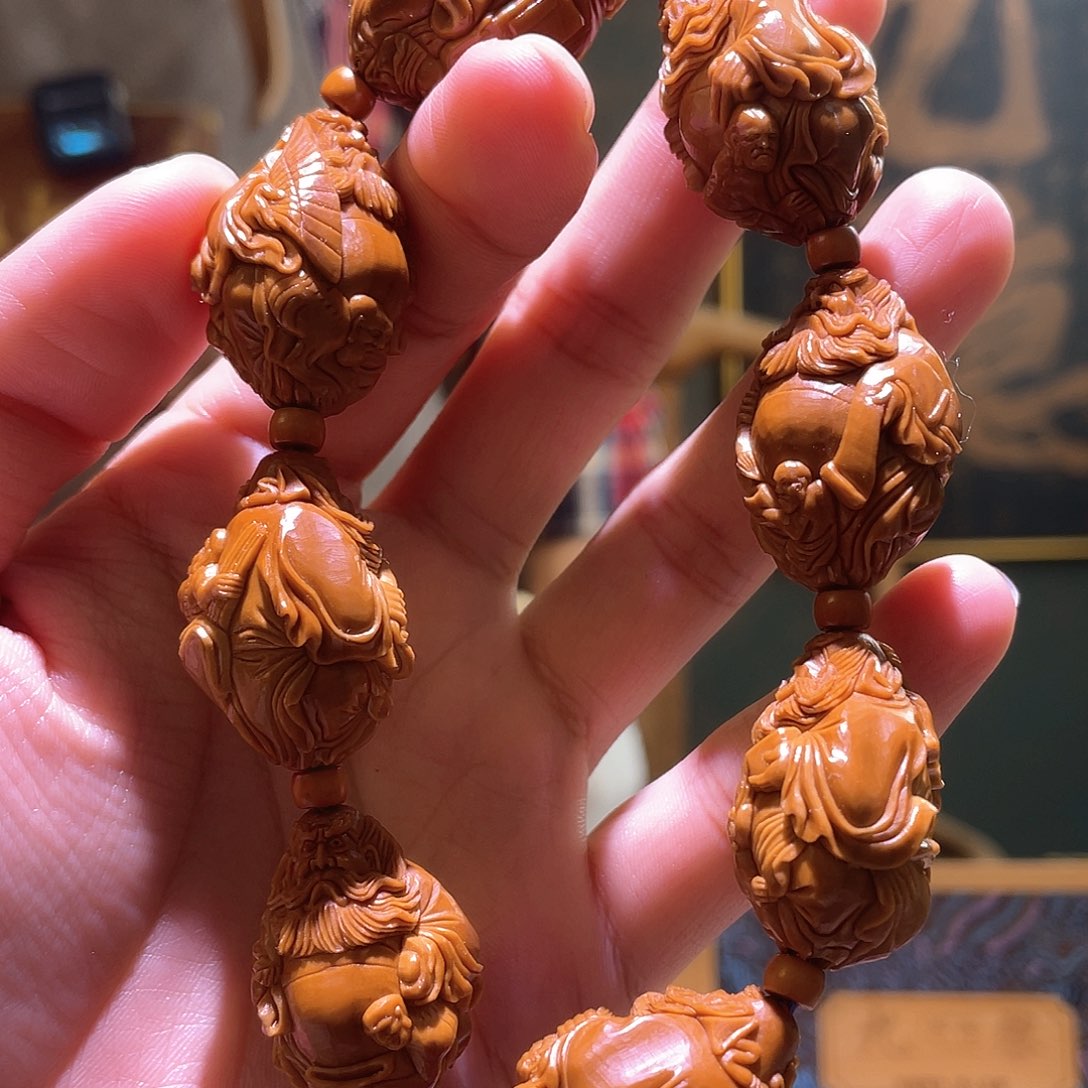 橄榄核手串/手链橄榄核核雕钟馗纳福