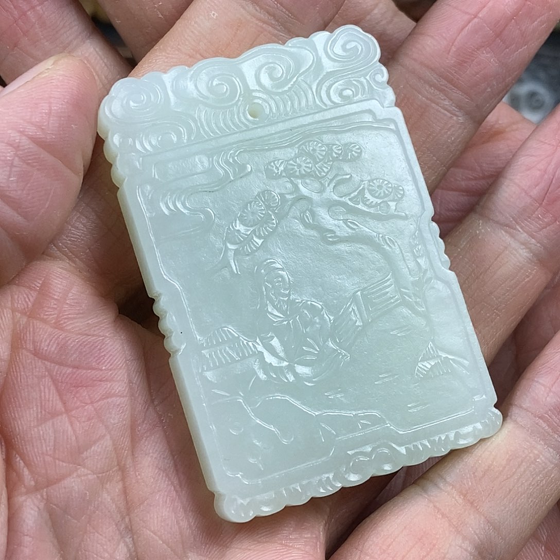 和田玉（糖玉）挂件未镶嵌火*