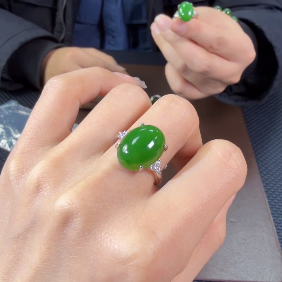 和田玉（碧玉）合金戒指