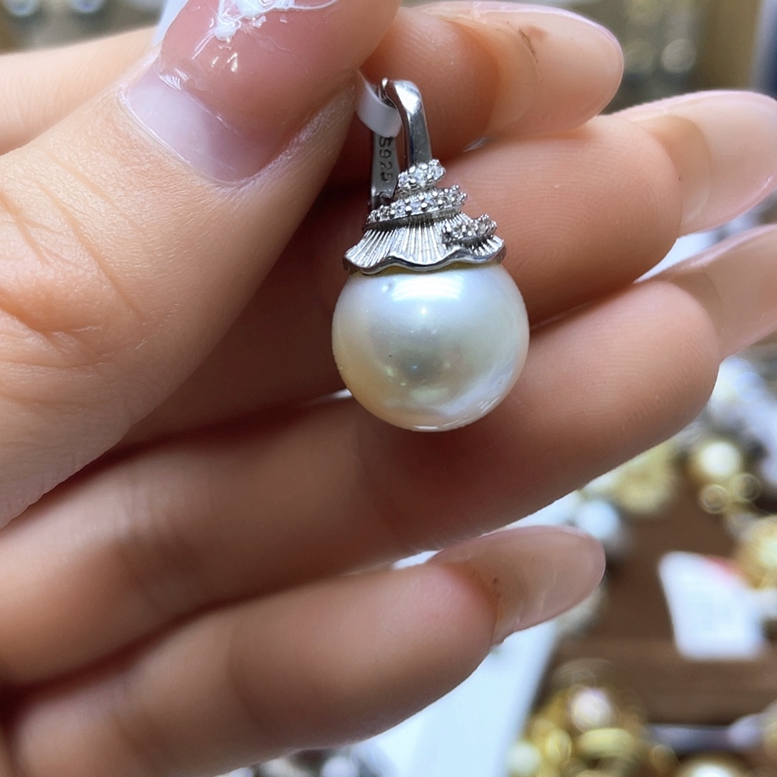 海水珍珠颈饰银S925镶嵌