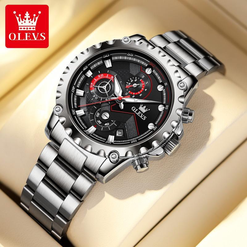 张智霖代言欧利时品牌手表多功能运动计时夜光带日历男表2873