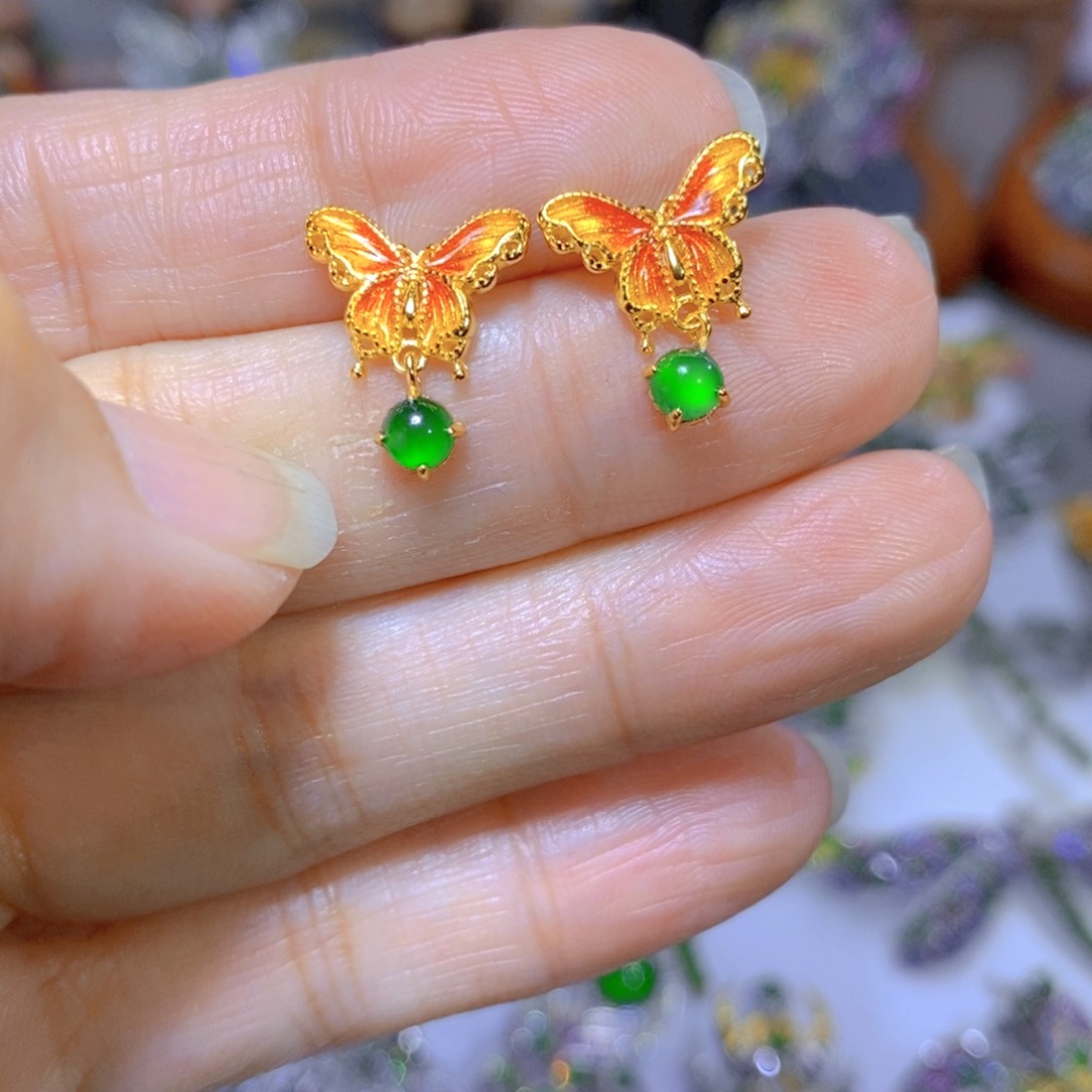 翡翠颈饰银S925镶嵌天然翡翠