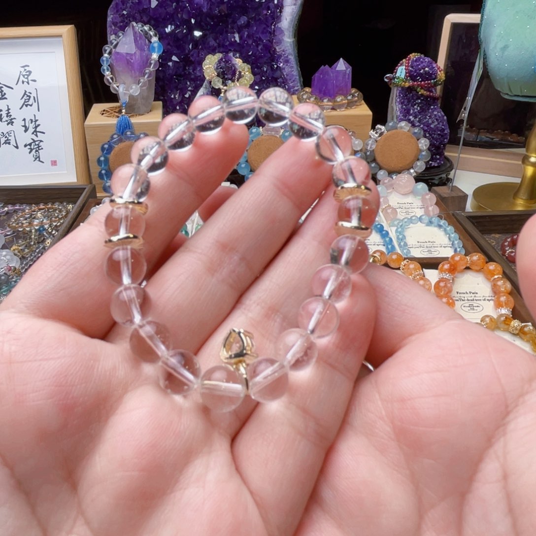 水晶吊坠(赠链)未镶嵌原创设计八米色