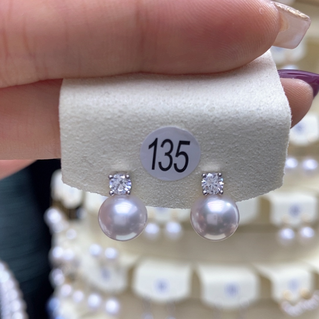 淡水珍珠耳饰银S925镶嵌