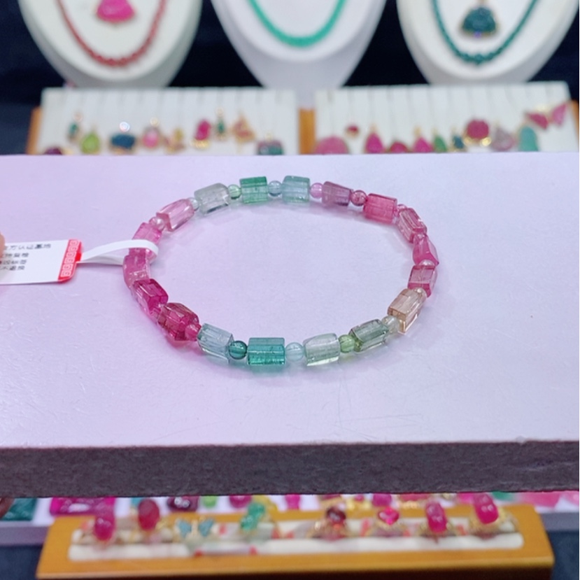 【闪购商品】碧玺碧玺m未镶嵌方糖手链