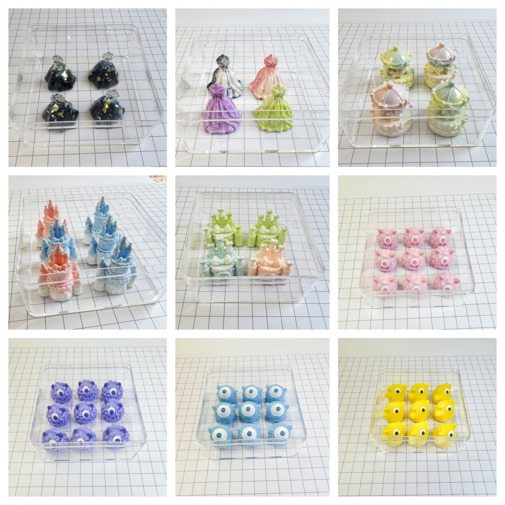 LA20系列手工捏捏模具滴胶火漆蜡模具城堡旋转木马婚纱系列