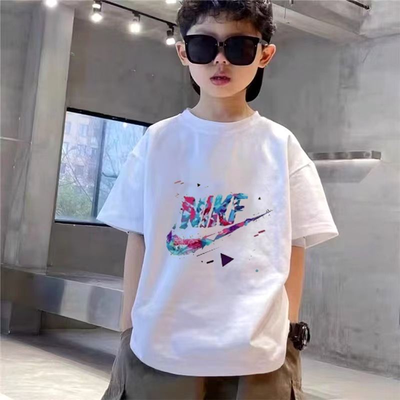 炫彩小勾~男童夏季2025新款时髦韩版印花上衣短袖T恤10092