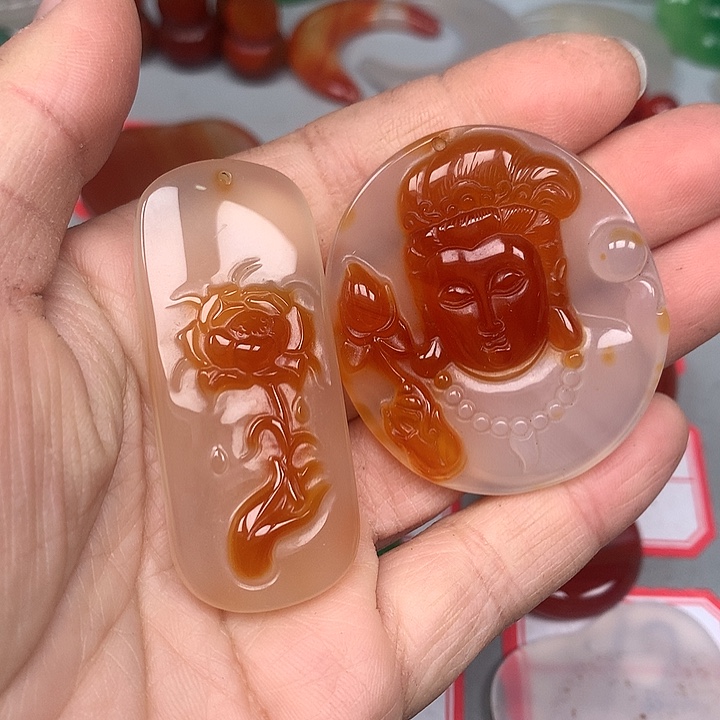 笑***生玛瑙/玉髓未镶嵌颈饰