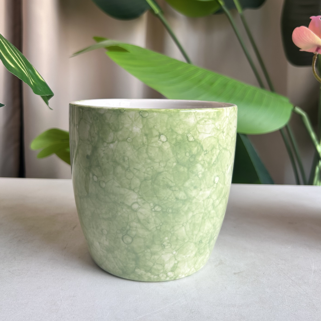 A137口13高13绿泡泡梨形小号水培款家用客厅桌面阳台绿植盆栽