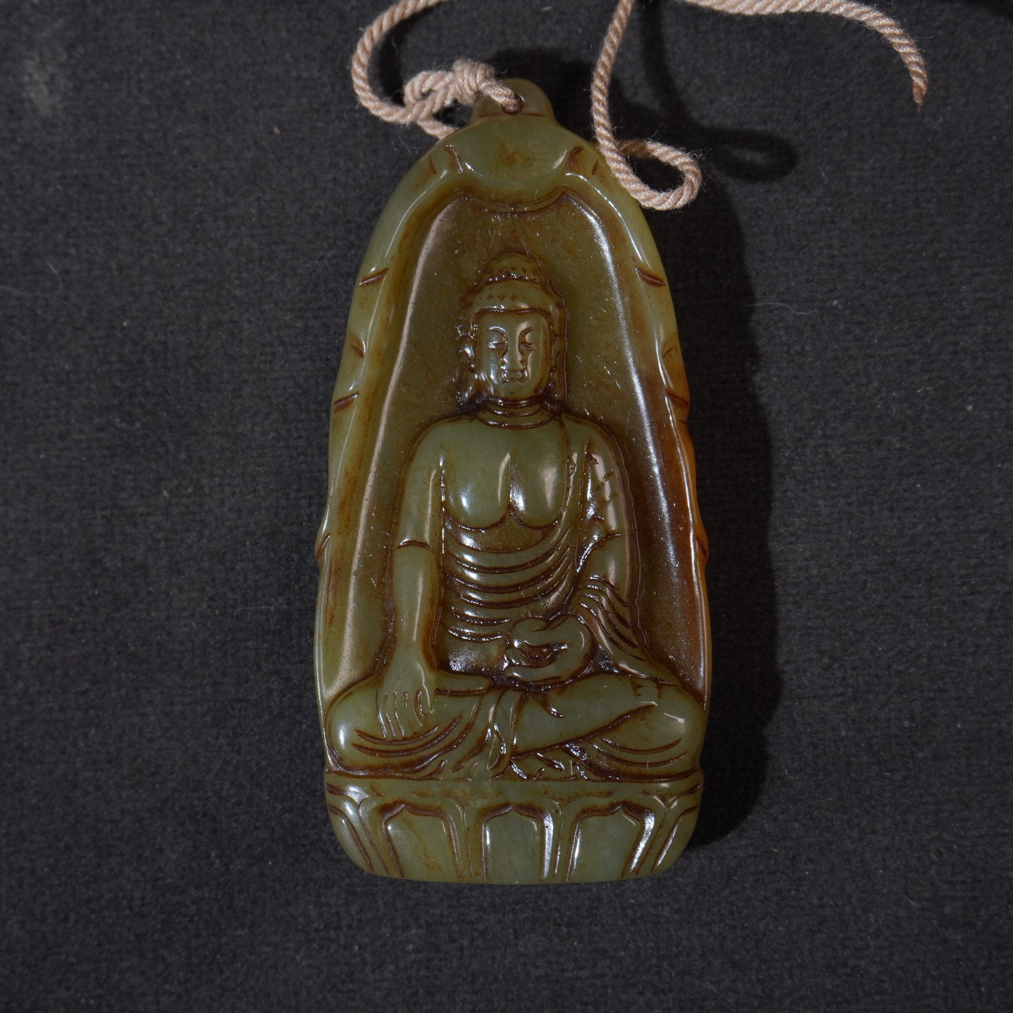 5NK31  清  和田玉玉佛吊坠