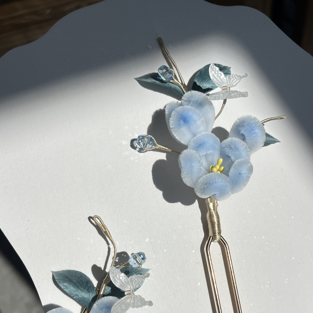 非遗绒花绒款汉服古风配饰