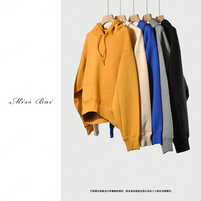 YIWEN-【捡漏款】WY5008秋季新款连帽卫衣外套帽衫宽松休闲