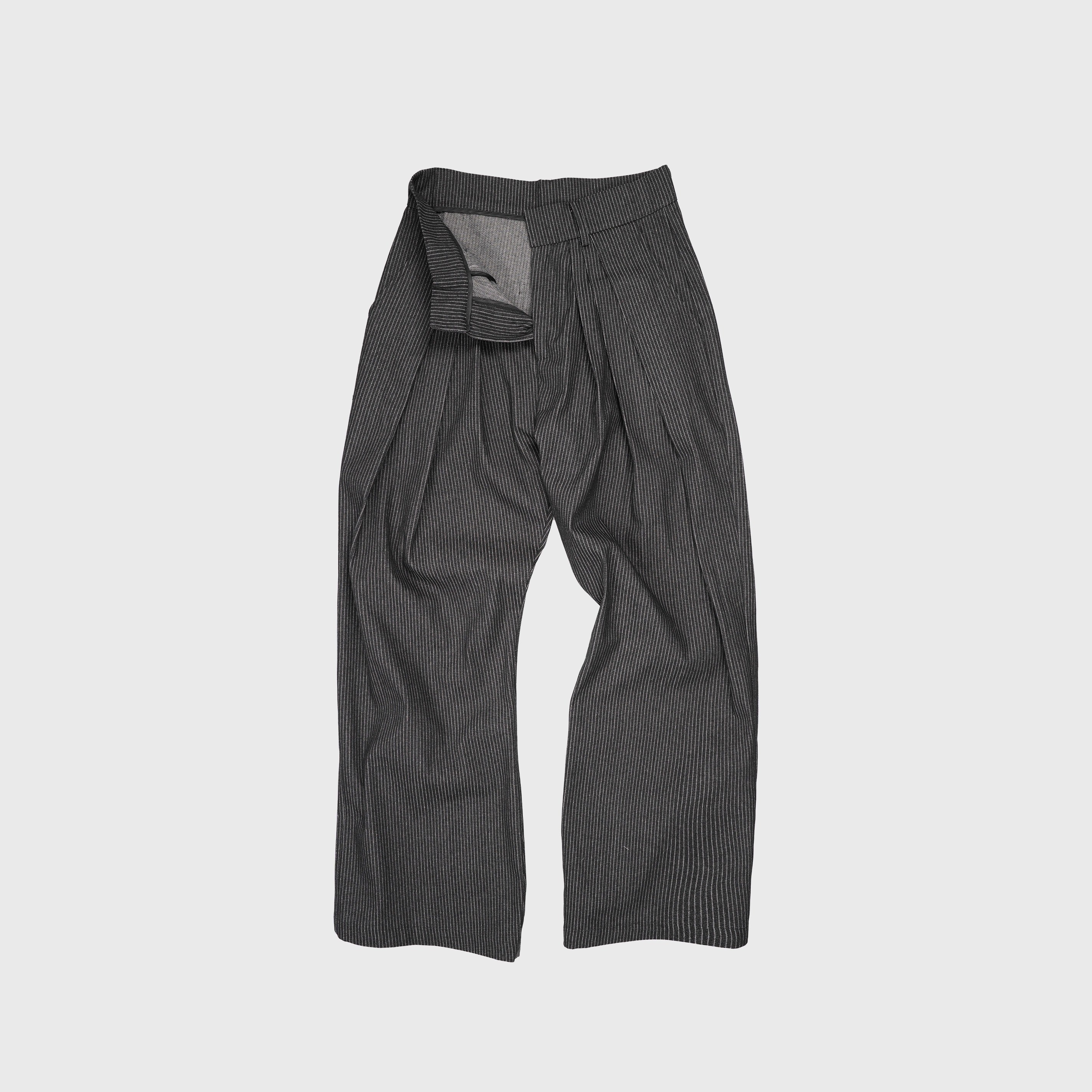 4JUNKS三褶条纹牛仔裤