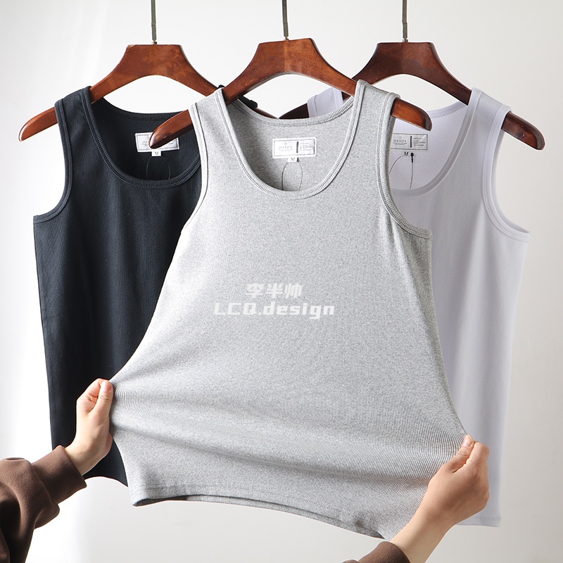 【高端螺纹背心】纯棉弹力内搭纯色吊牌内穿短袖透气弹力耐穿夏季