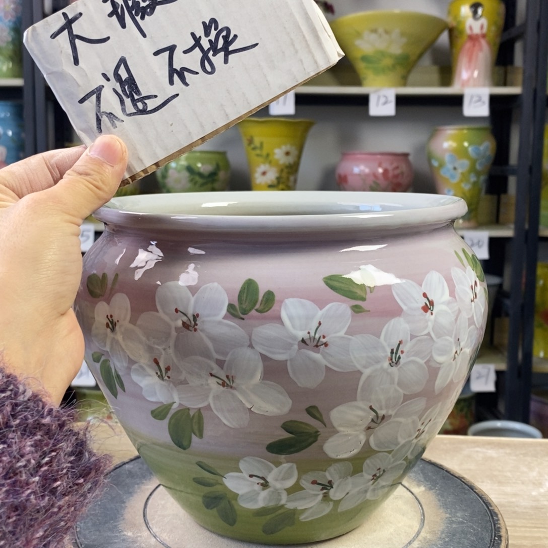 景德镇手工手绘陶瓷花盆