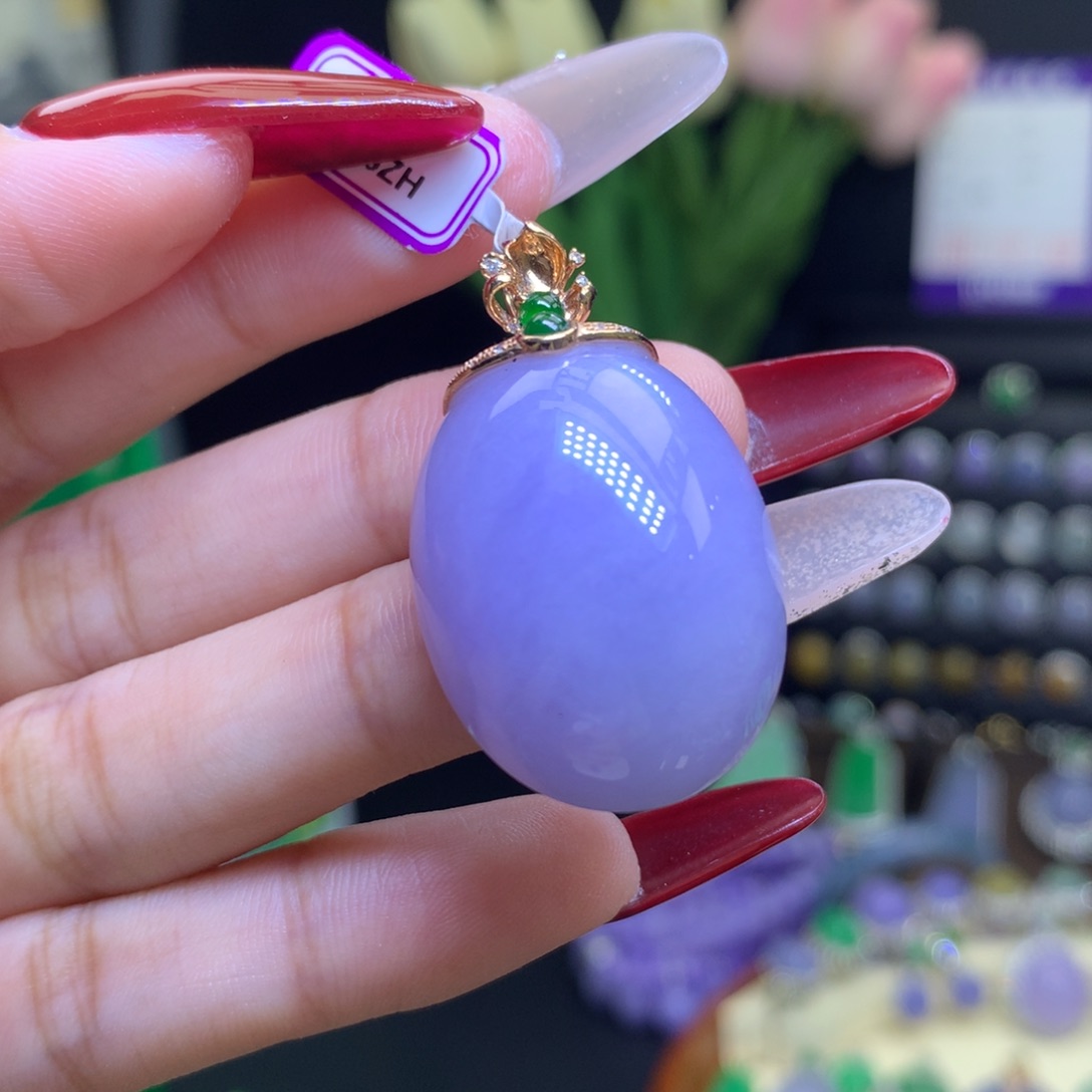 翡翠颈饰18K金镶嵌天然