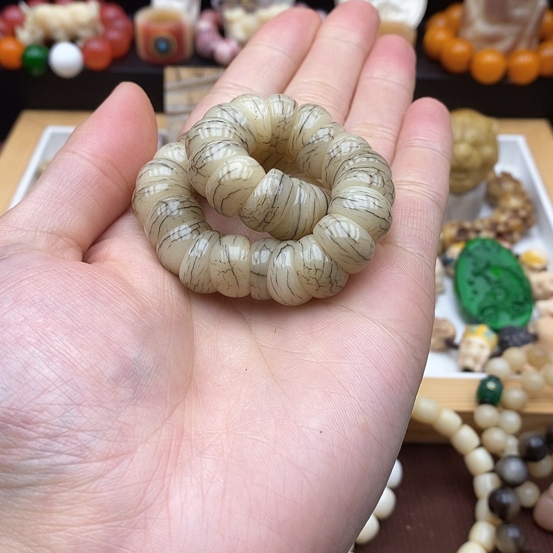 驼骨手串/手链14mm驼骨鸡油黄