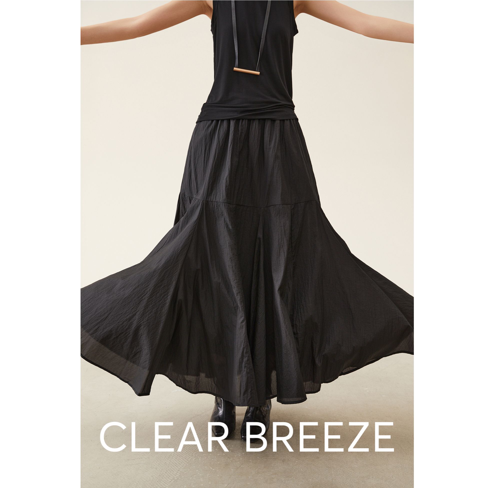 CLEAR BREEZE【新品上新】2025年设计师宽松伞状时尚半裙
