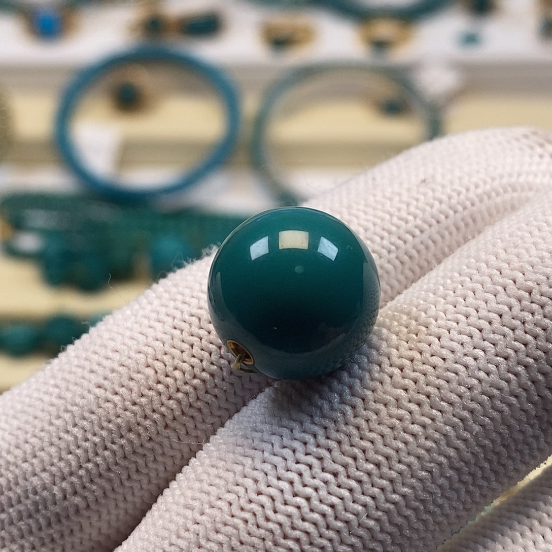 未镶嵌绿松石珠宝奇石圆珠14.7