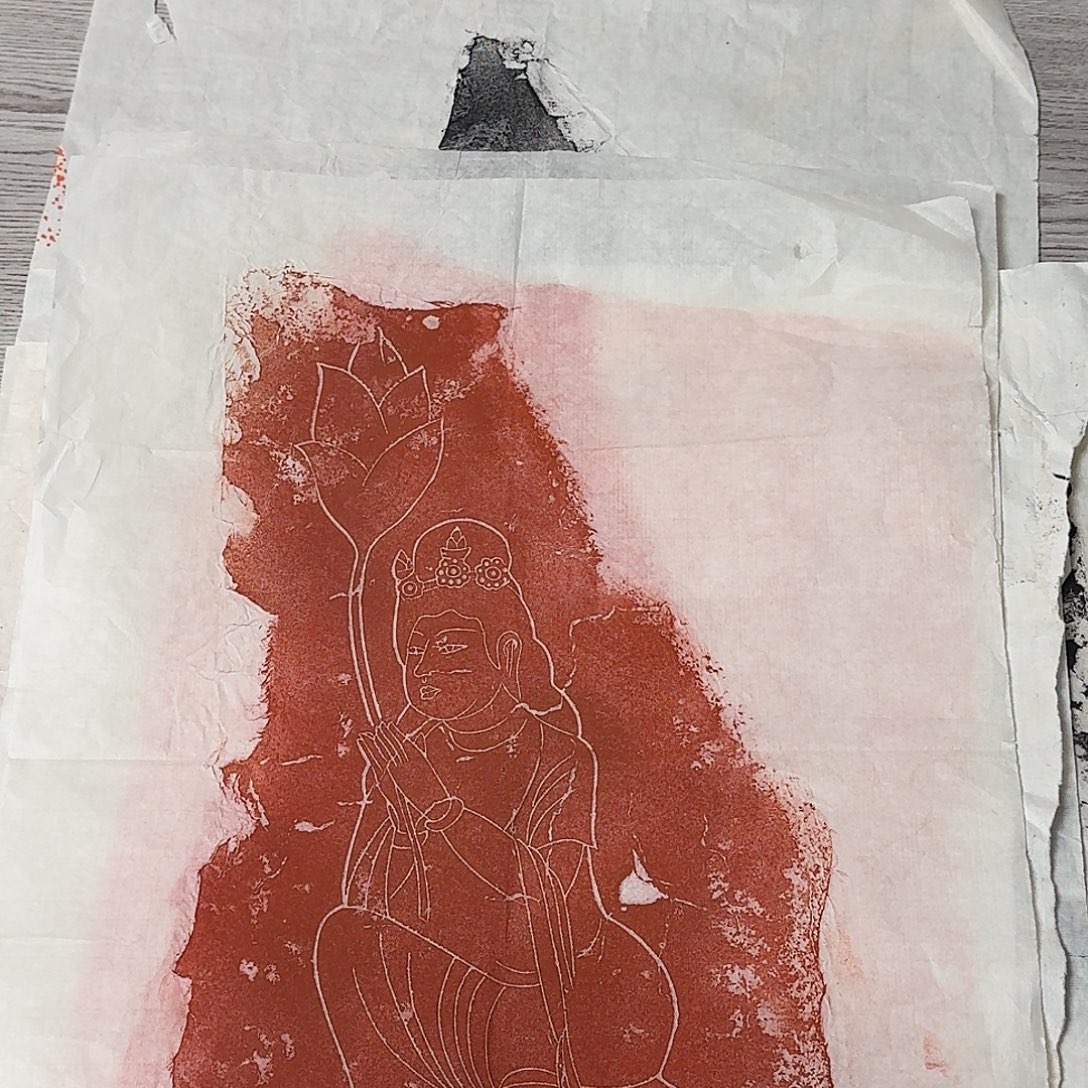 拓片用纸印石供养菩萨