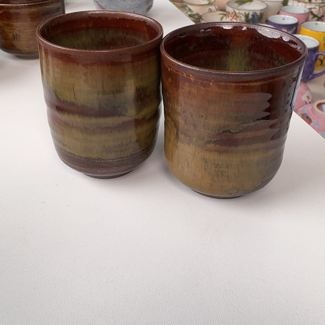 瓷片高取手握杯2只