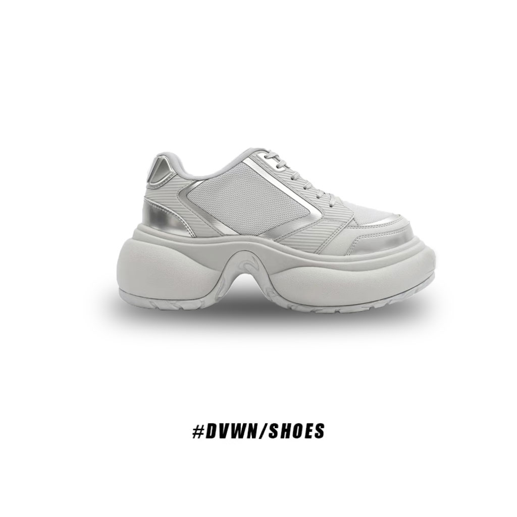 【DVWN 专属】涟漪厚底高跟运动鞋女鞋网面厚底休闲鞋