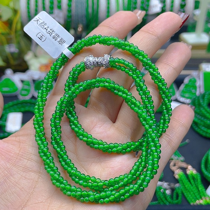 翡翠颈饰未镶嵌麻花项链