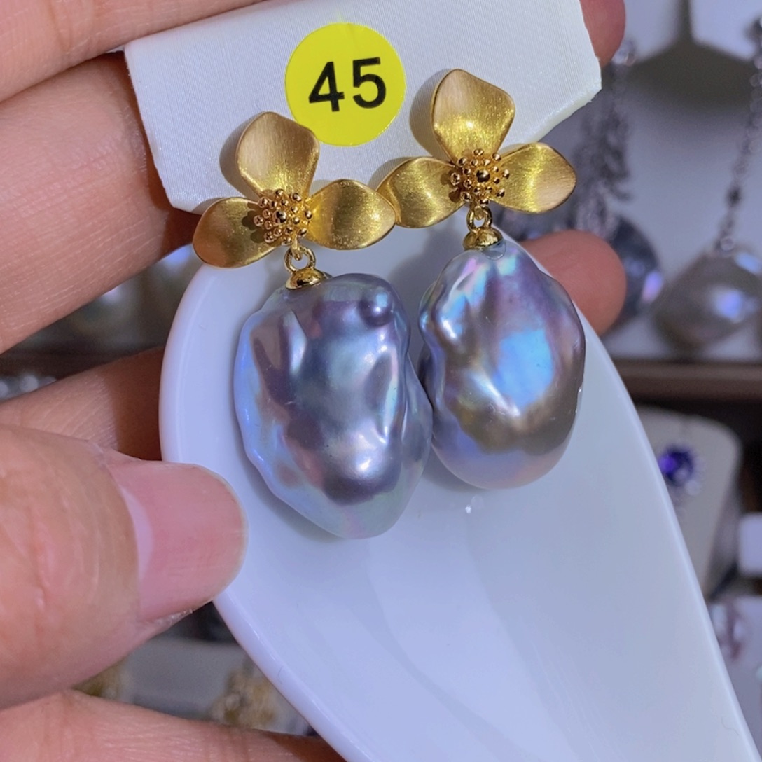 银S925镶嵌天然淡水珍珠淡水珍珠依*