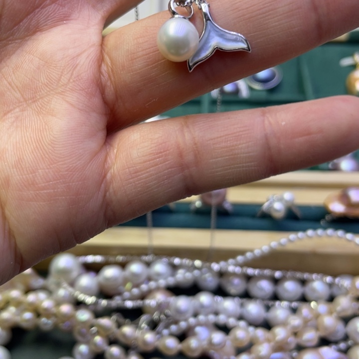 淡水珍珠项链银S925镶嵌