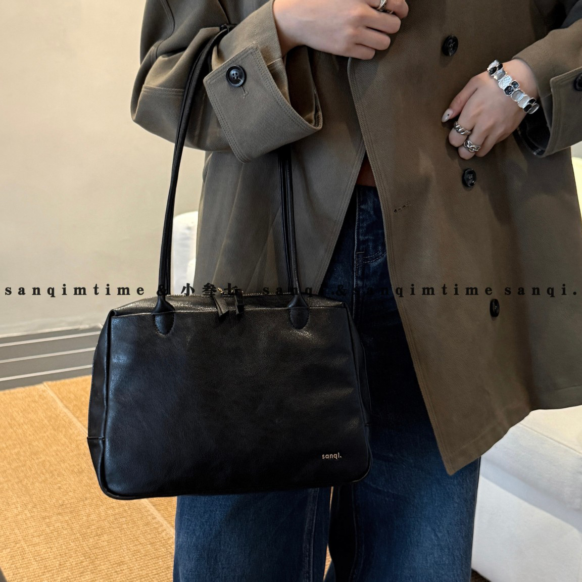 【夹心吐司2801】sanqimtime小叁七2801#单肩腋下包大容量百搭包包