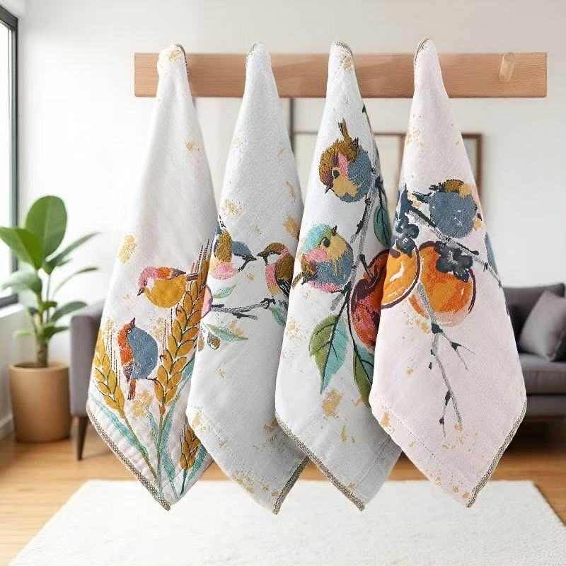 【四条装喜上眉梢】纯棉纱布儿童小毛巾擦手擦脸35*35中号