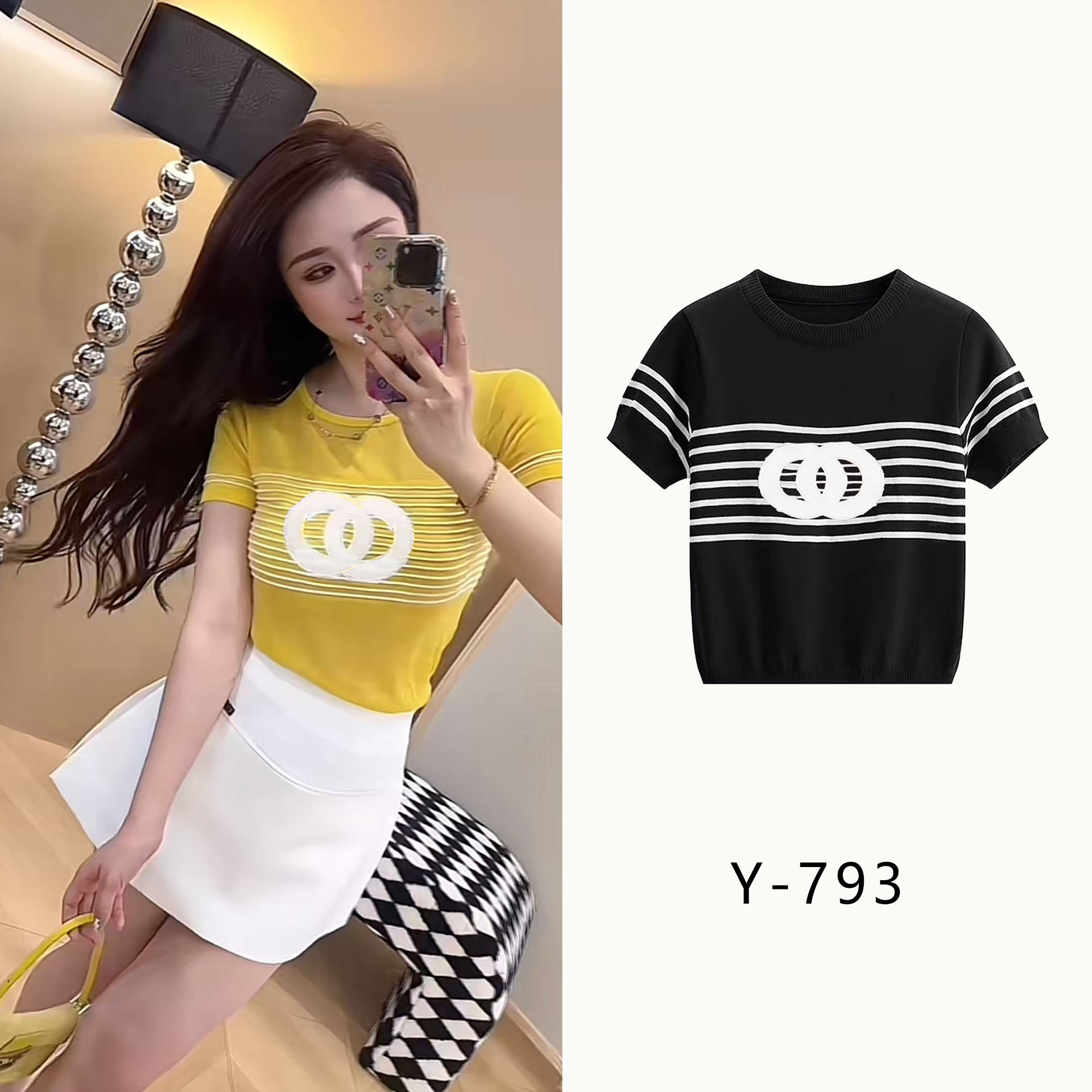 YDD•「Y-793」夏季新款简约修身潮流休闲设计师百搭上衣H-156