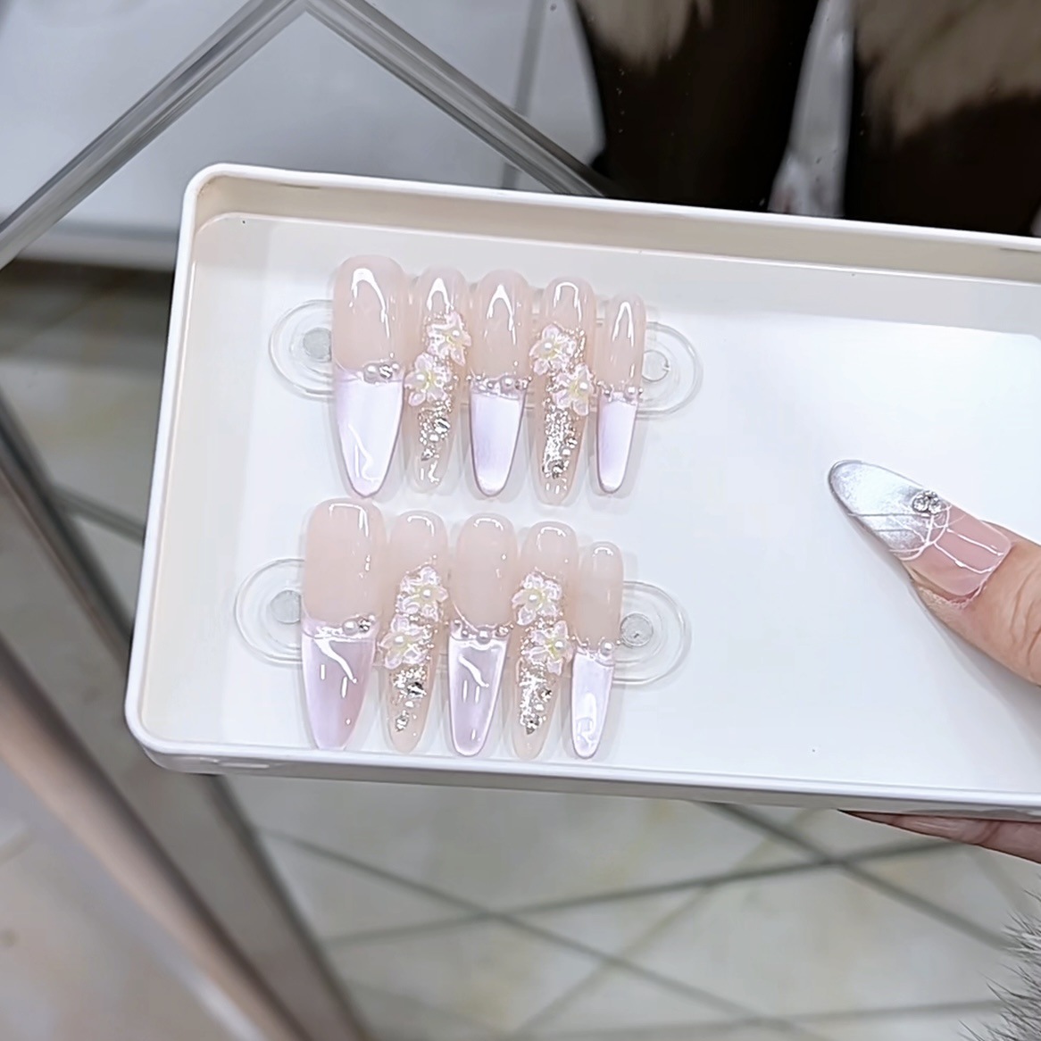 3000 NAIL “繁花落梦”设计师高定原创纯手工高级感猫眼显白穿戴甲