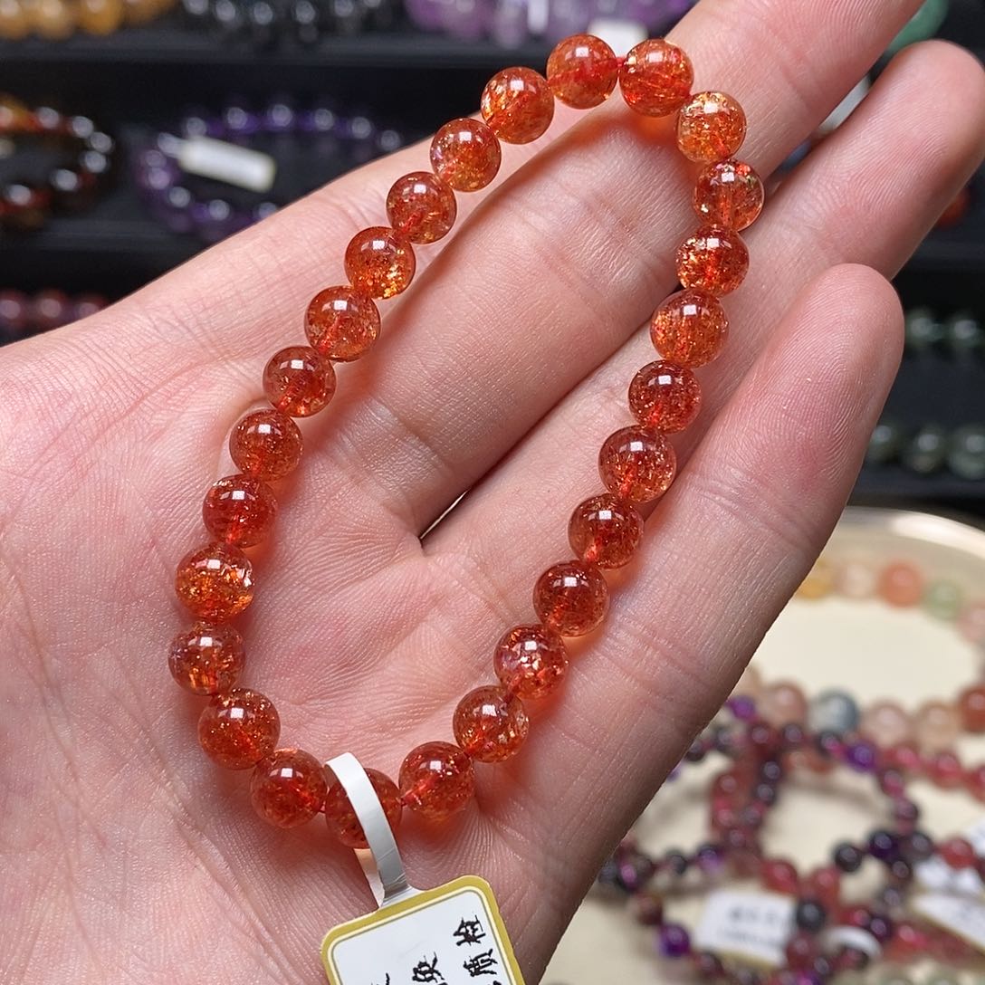 日光石手链未镶嵌手串6.8