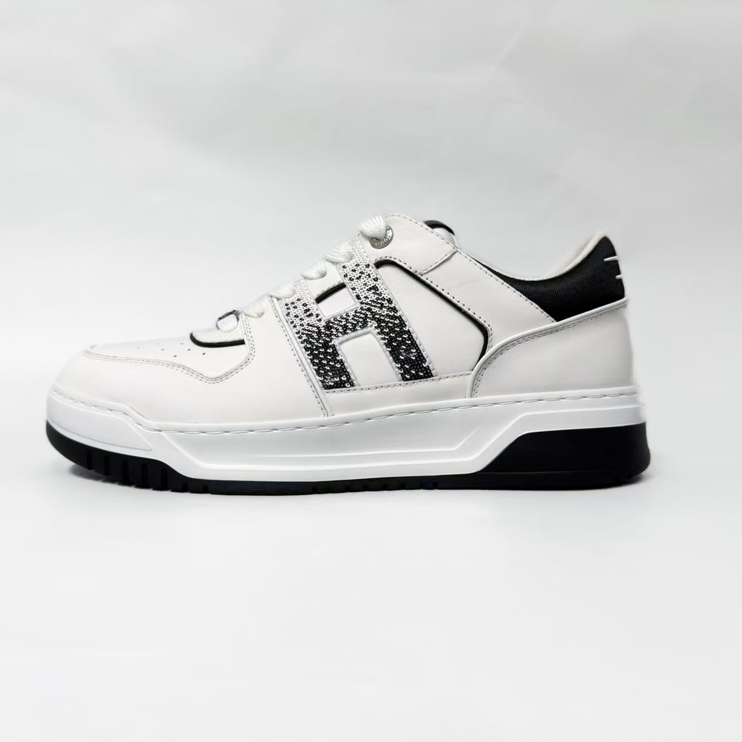 【优嘉名品】爱马法蒂斯HEMDISS新款男士系带真皮拼接时尚休闲板鞋