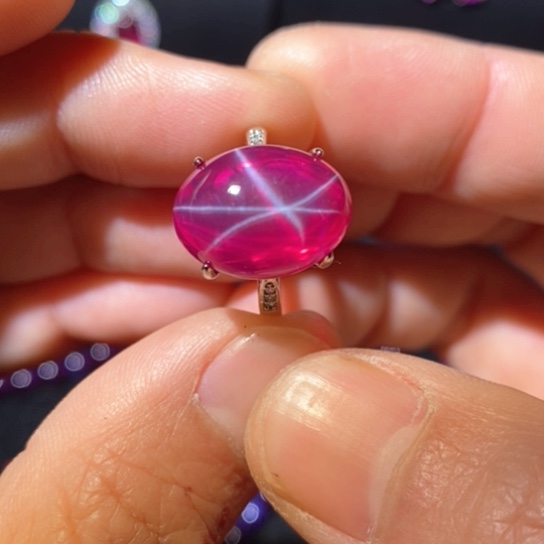 红宝石戒指银S925镶嵌