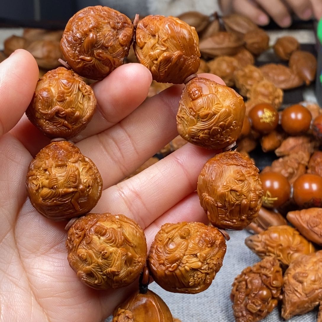 橄榄核手串/手链天****?核雕手串 