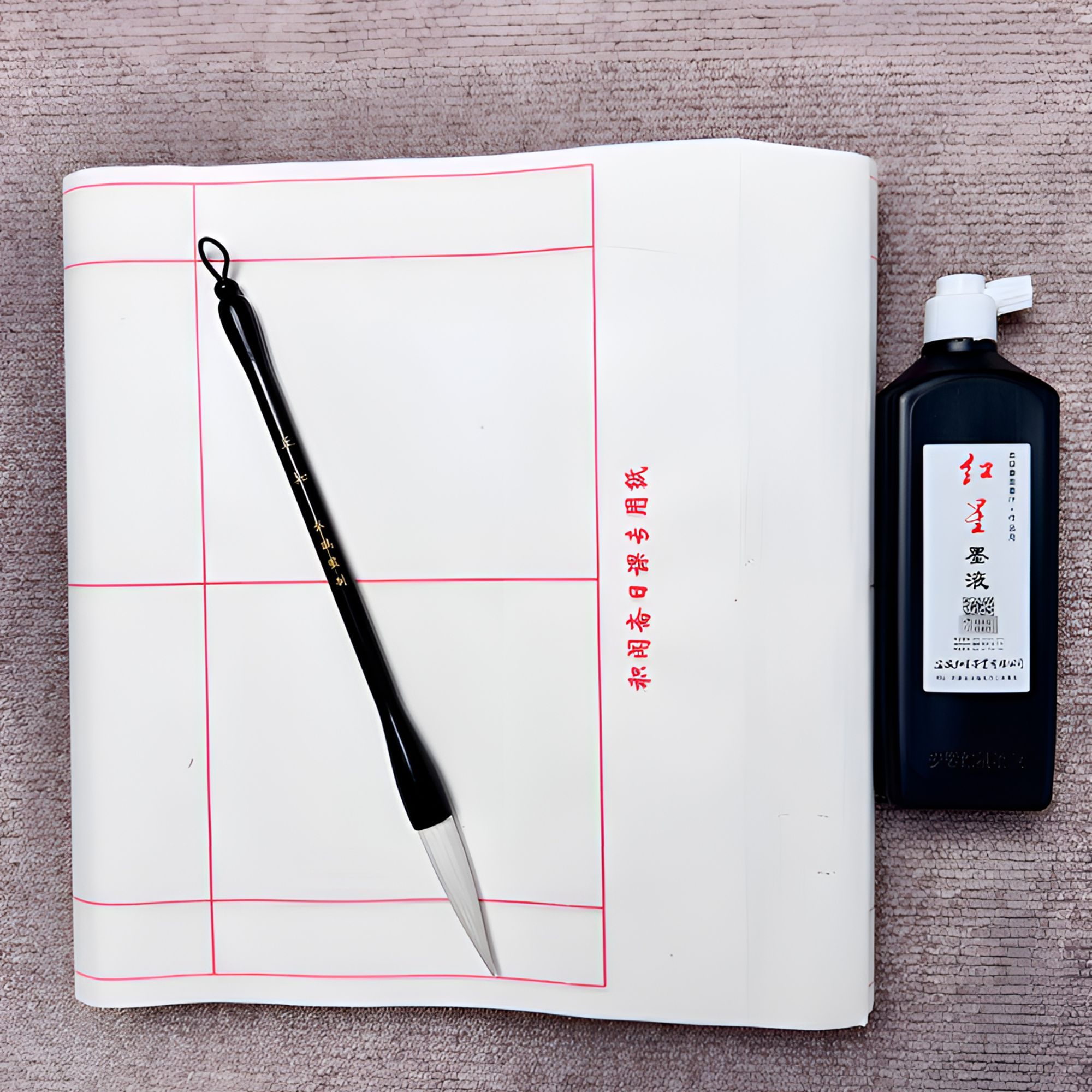 【伍鹏老师推荐】书法初学小白工具三件套（笔墨纸）常规版 高档版