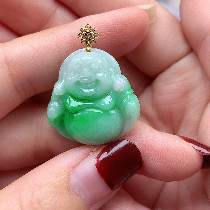 翡翠颈饰18K金镶嵌翡翠