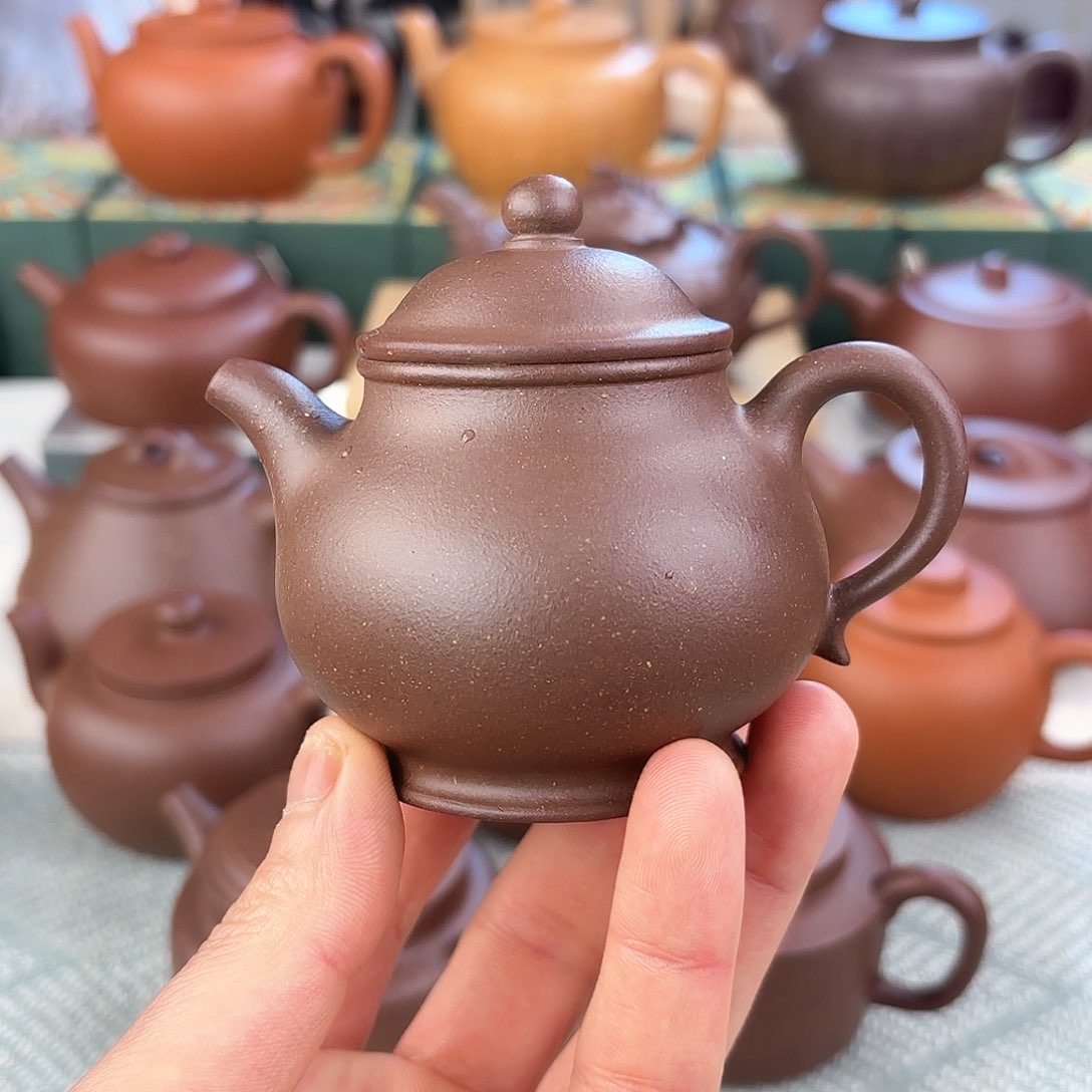 紫砂茶壶潘壶 轻微晃盖 125cc 紫泥