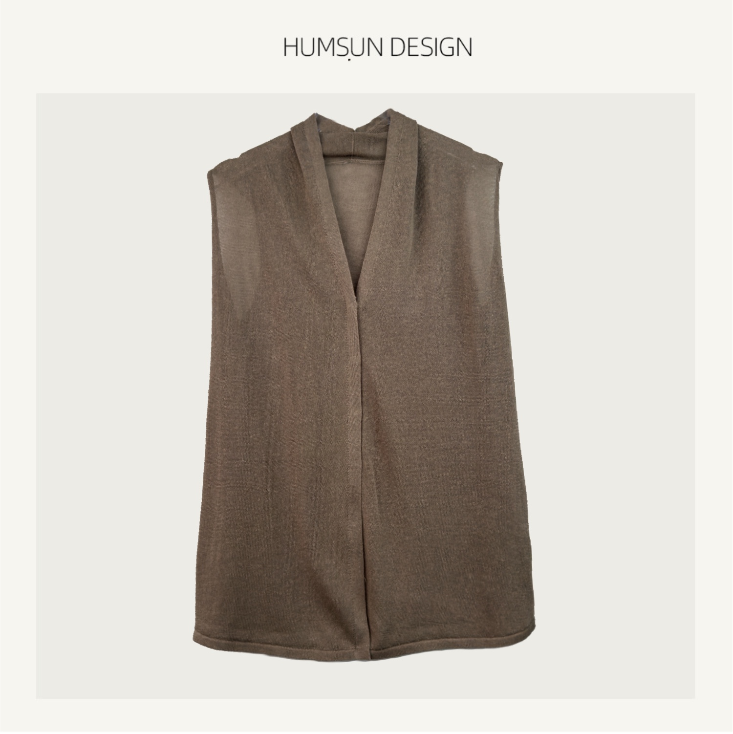 HUMSUN/禾木笙「冷杉」莱赛尔亚麻凉感纸片人堆肩微透针织衫 5B483