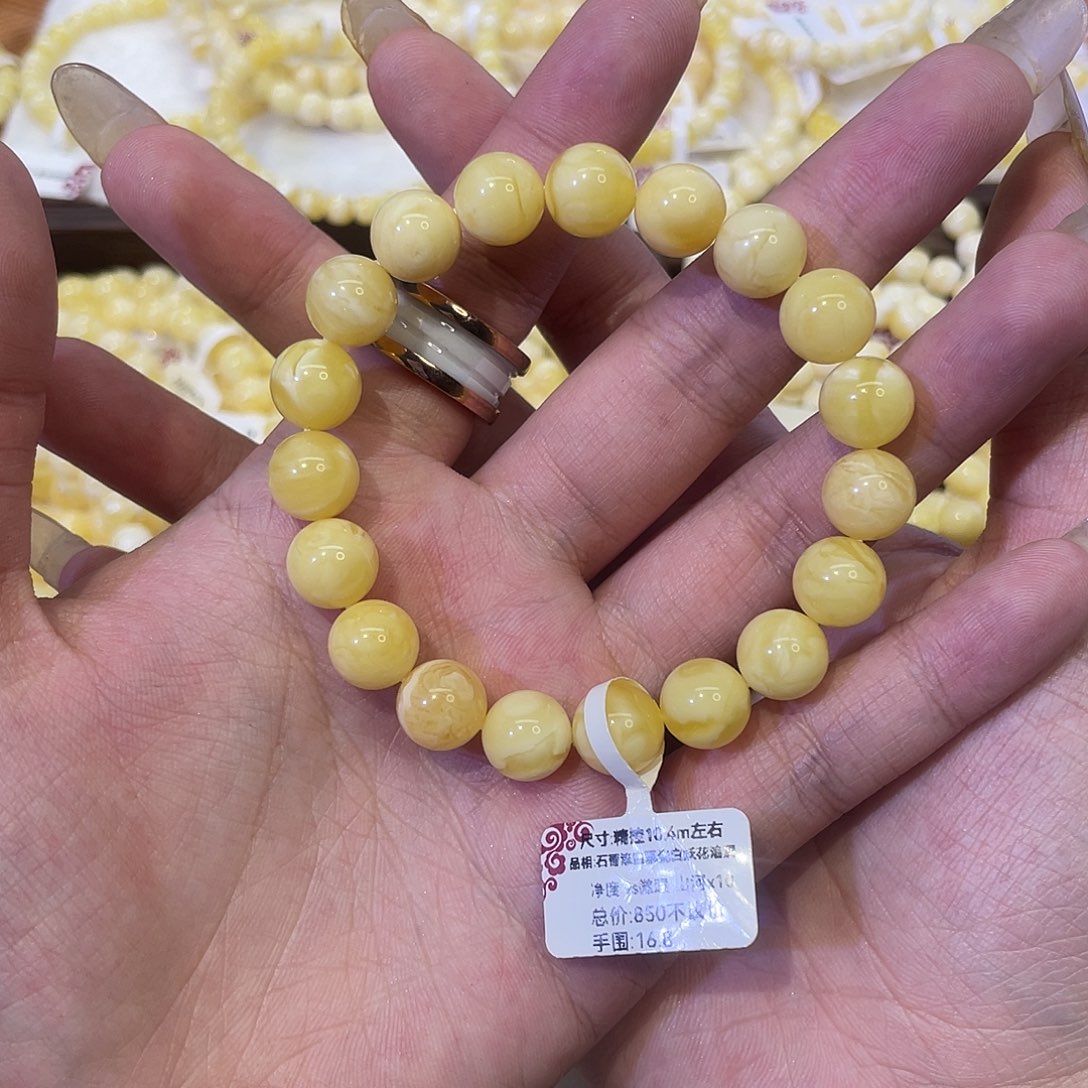 手串蜜蜡未镶嵌10.4mm微瑕