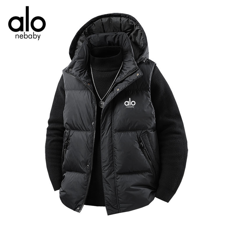 奥特莱斯爆款白鸭绒羽绒马甲男女款宽松大码坎肩可脱卸帽子羽绒服