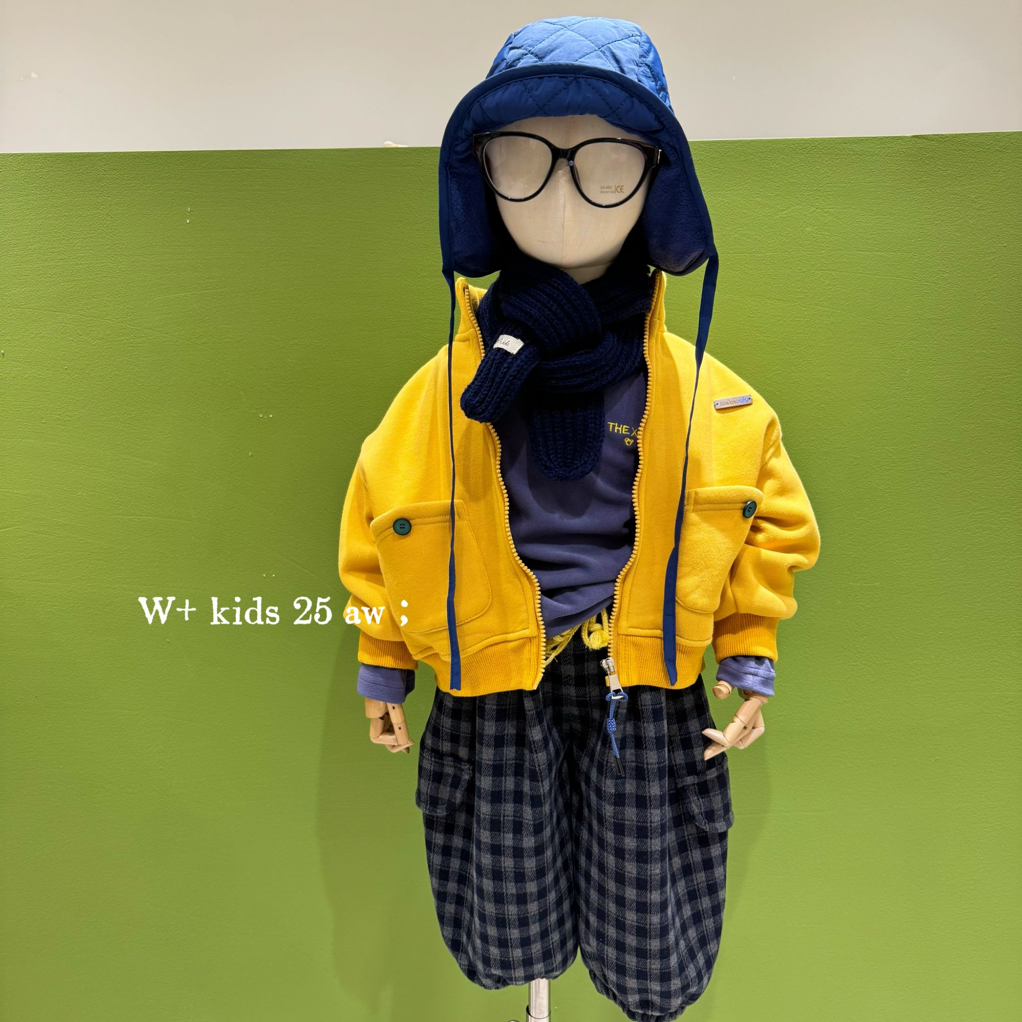 【W+童装】冬款儿童韩版男女童可穿后背大口袋加绒外套 881020