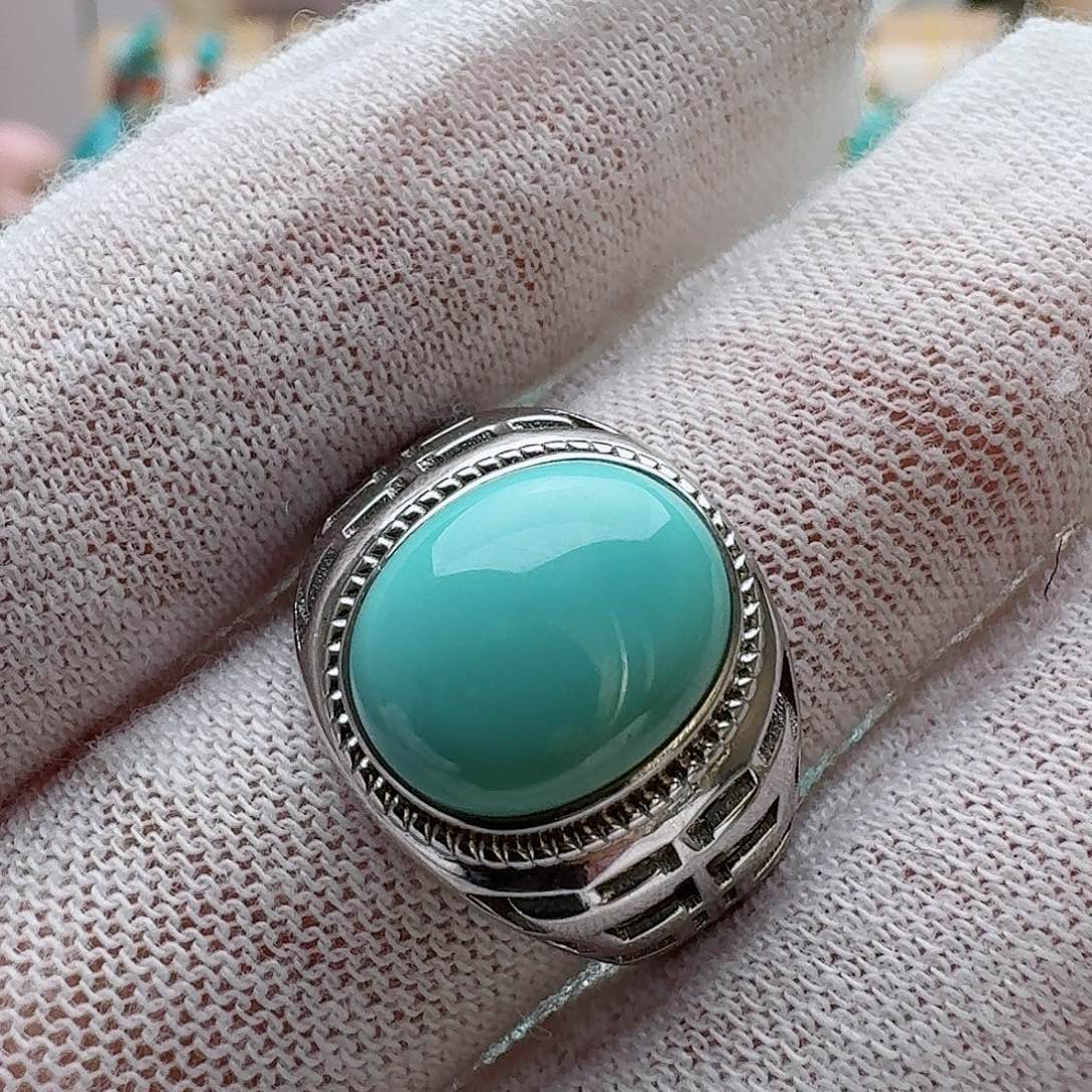 绿松石珠宝奇石银S925镶嵌