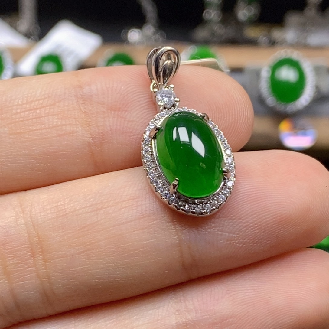 颈饰银S925镶嵌翡翠桌****师高品质